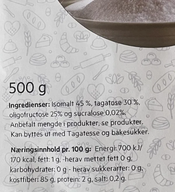 Bakesukker med Karamellisering Sukker- og Laktosefri