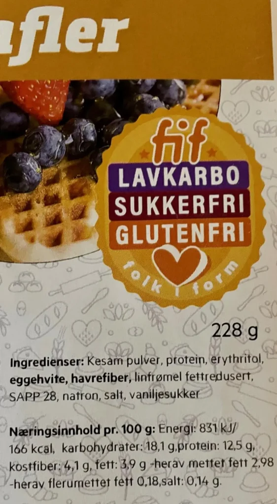 FIF Vafler Lavkarbo Sukker- og Glutenfri 228 g