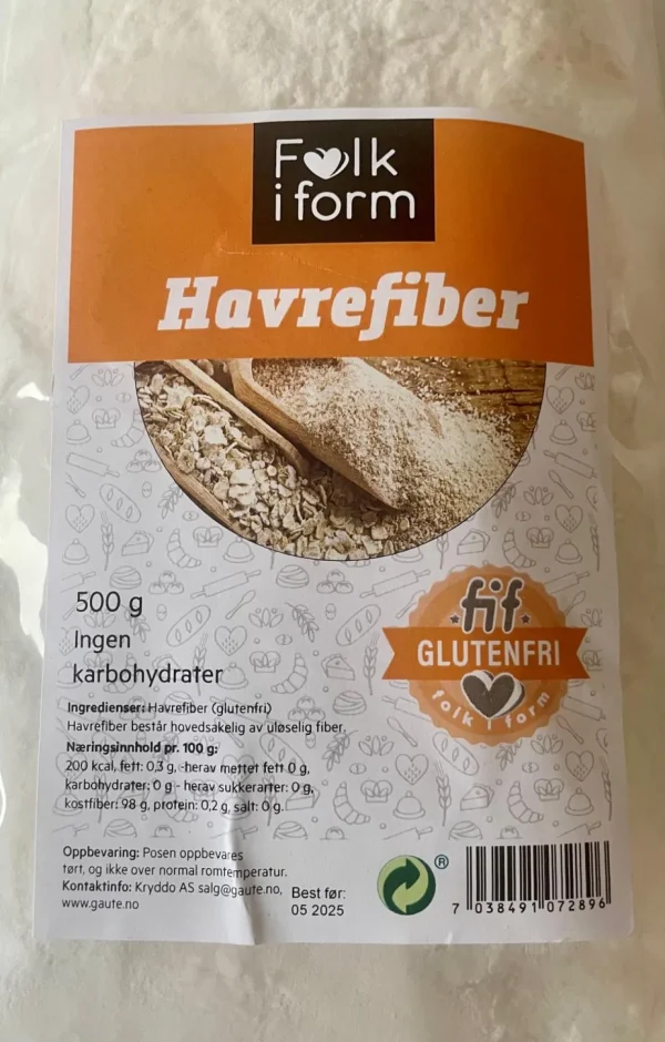 Havrefiber Glutenfri 500 gram