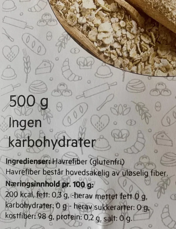 Havrefiber Glutenfri 500 gram