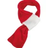 Juleskjerf Fløyel/Plysj 50cm/S Rød/Hvit