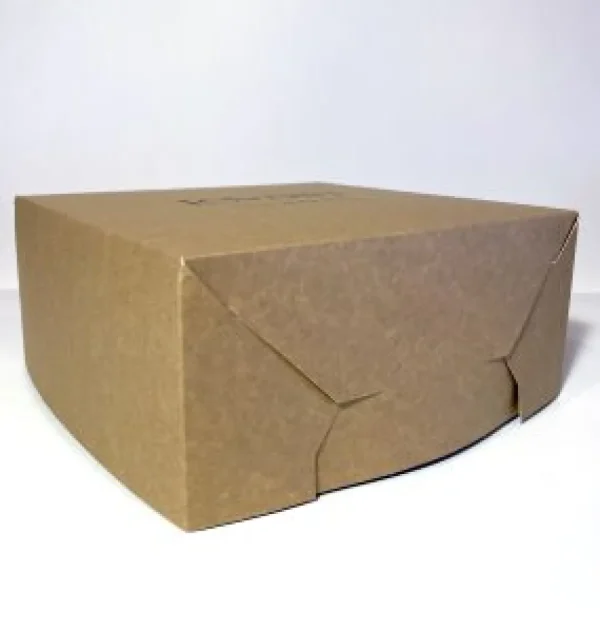 Kakeesker hvit bunn og brunt lokk 28x28x10 20stk