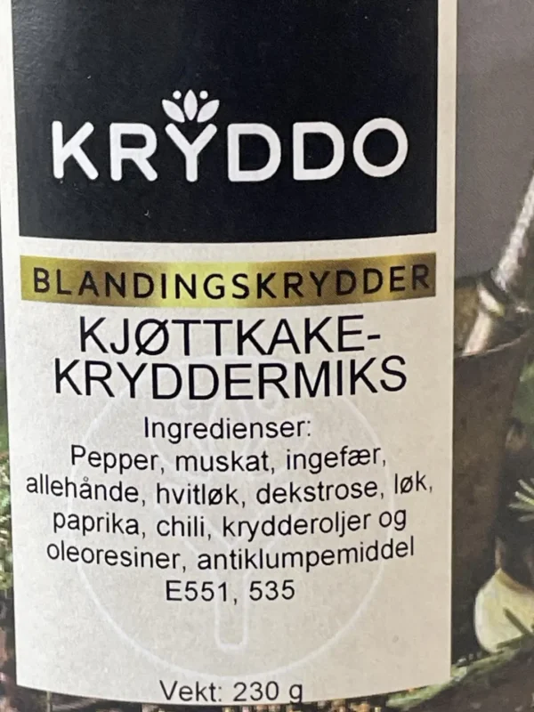 Kjøttkakekrydder 230 gram i Boks