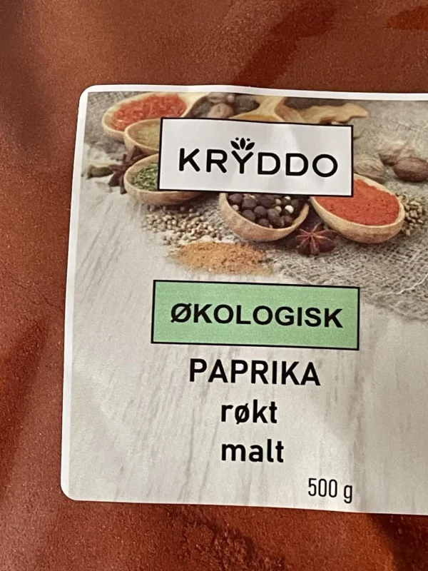 Økologisk Paprika røkt malt 500 gram