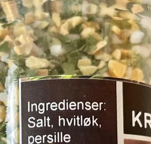 Kvern Hvitløksalt m/Persille 60 gram