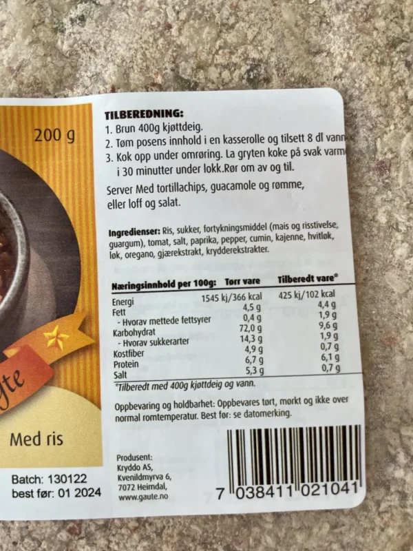 Meksikansk gryte 10 pk