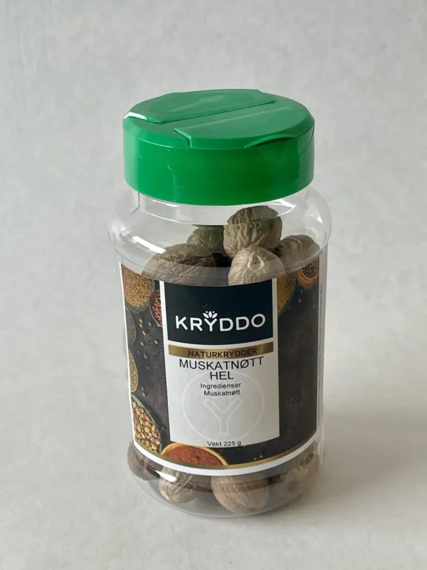 Muskatnøtt hel 225 gram i boks