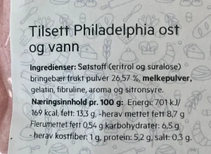 Ostekakefyll Sukkerfri Lavkarbo