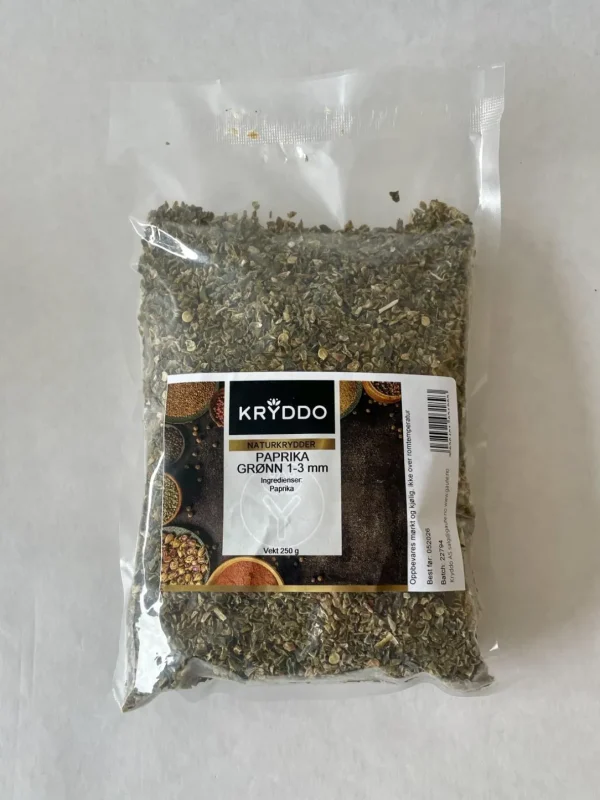 Paprika Grønn 1-3 mm 250 gram