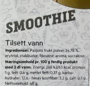 Pasjonsfrukt Smoothie Melkefri og Fiberrik