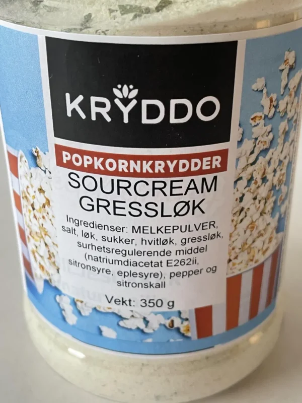 Popcornkrydder Sourcream Gressløk 350 gram