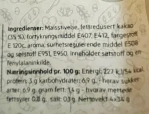 Sjokoladepudding uten sukker 4 poser