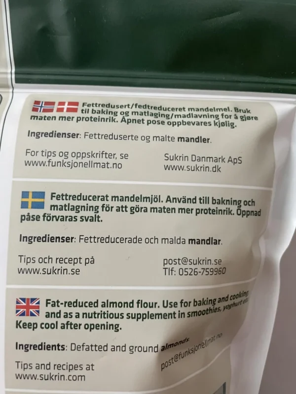 Sukrin Mandelmel 400 g