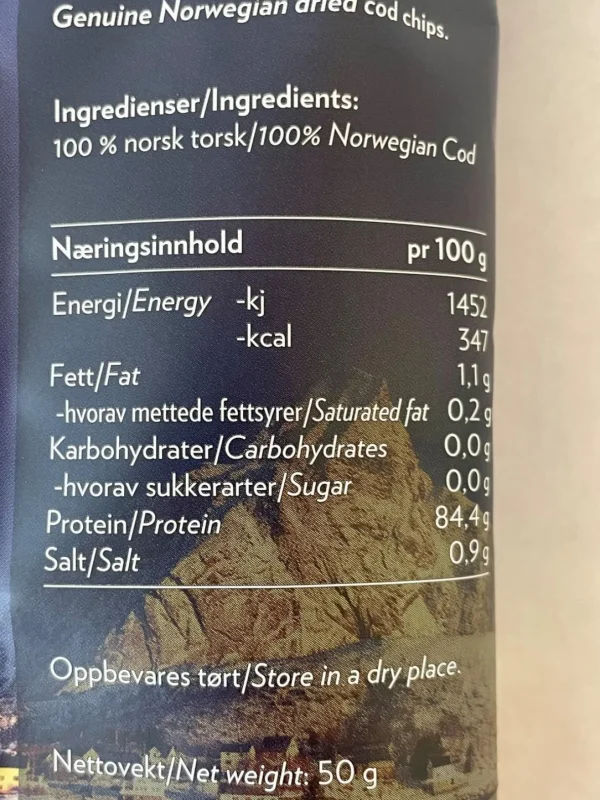 Tørrfisk Ekte Norsk 50 gram