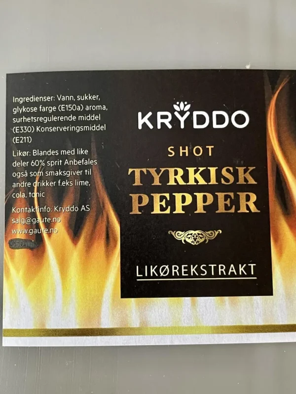 Tyrkisk Pepper-Shot likørekstrakt 2,5 liter